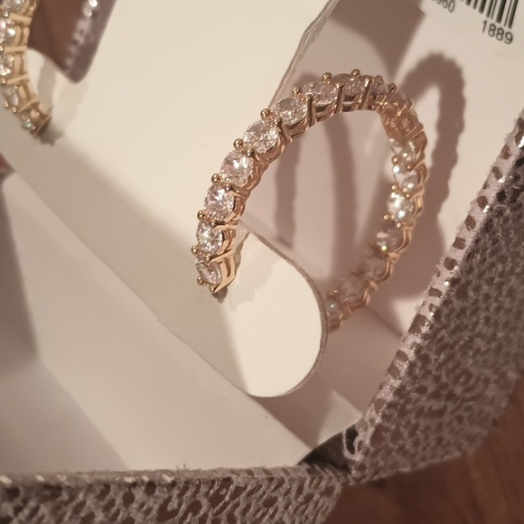 Rachel Ashwell CZ Hoop Earrings - Picture 2 of 4